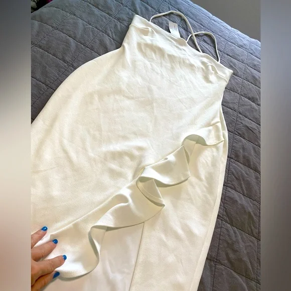 NWT White Strappy Ruffled Dress by Windsor |Size Large - Picture 6 of 13